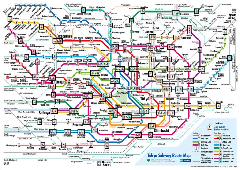 Tokyo Japan Metro System Map