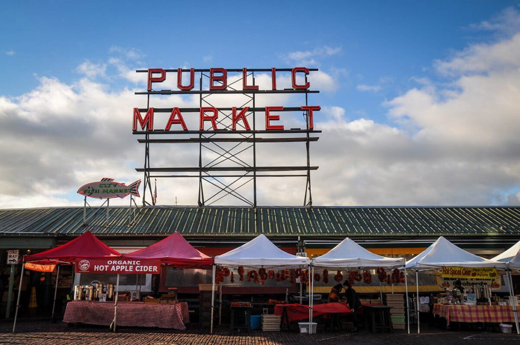 Pikes Place Market Sign Seattle