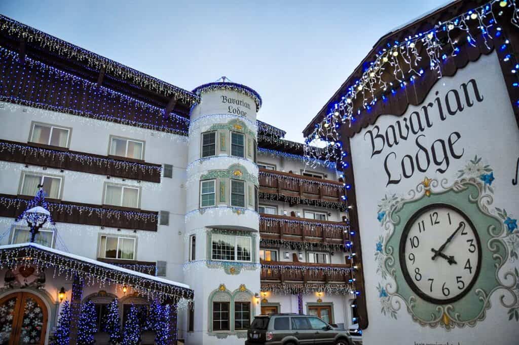 Bavarian Lodge Leavenworth Washington Christmas lights