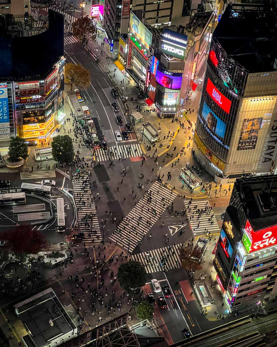 Shibuya Crossing from Shibuya Sky Tokyo Japan