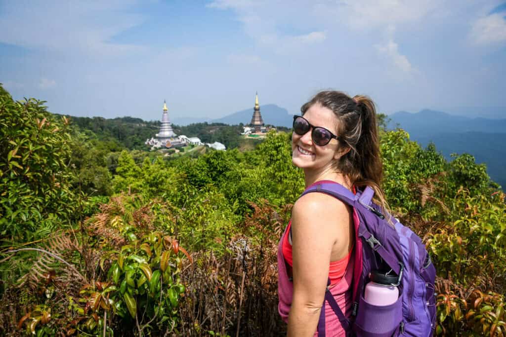 Twin pagodas in Doi Inthanon National Park Chiang Mai Thailand