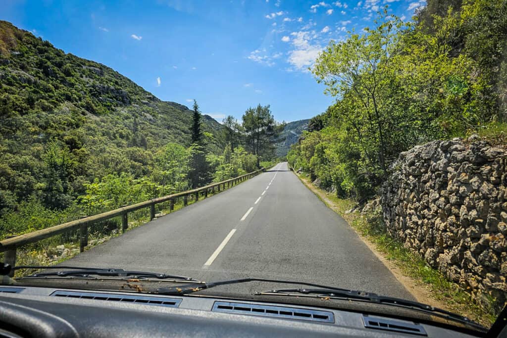 Driving through mountain pass France (Veerle and Koen)