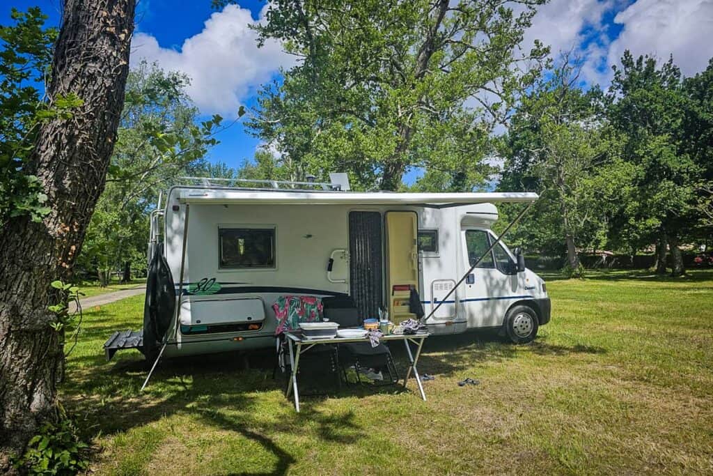 common camping spot in field France (Veerle and Koen)