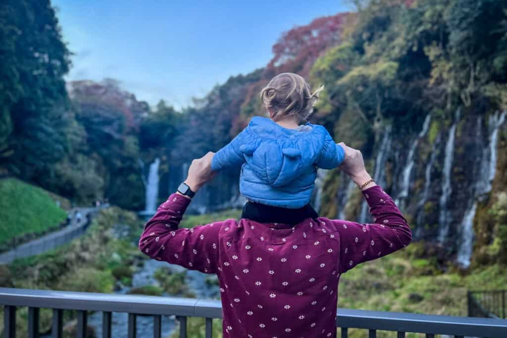 Shiraito Falls Japan with kids