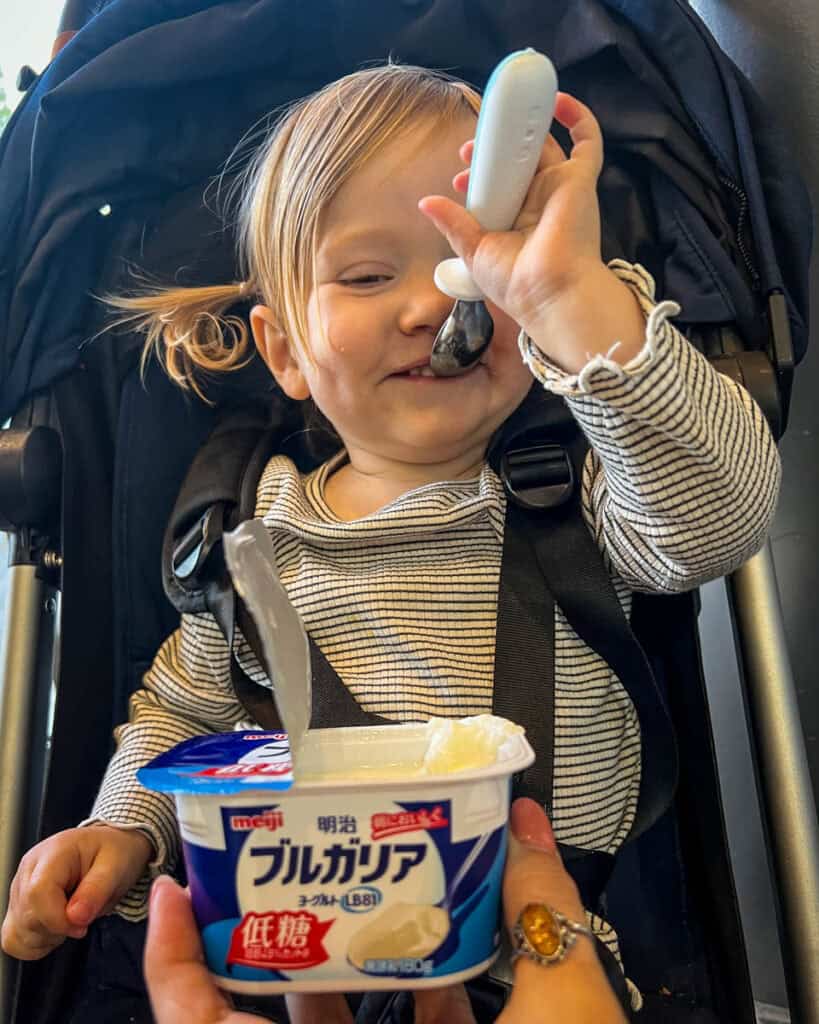 Japan with kids yogurt konbini snacks