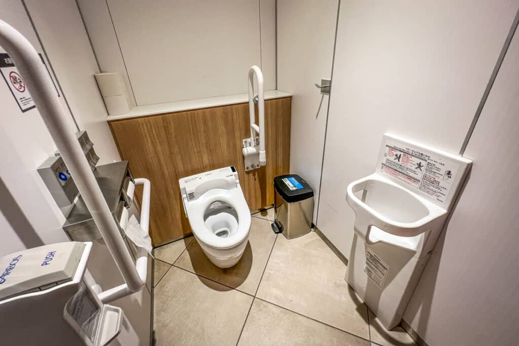 Bathroom in Japan with child seat