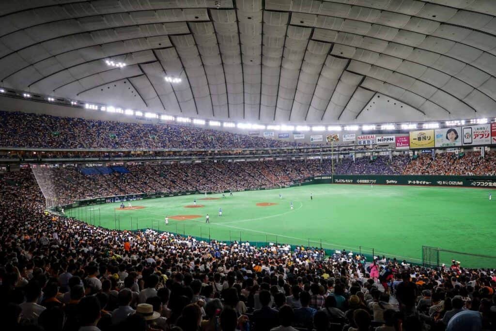 Japanese baseball game Tokyo Dome Japan