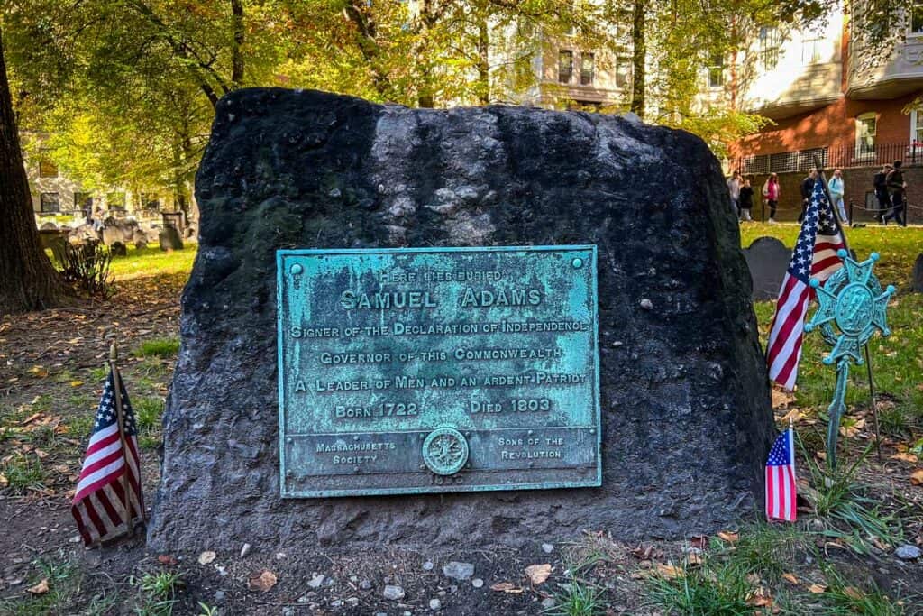 Samuel Adams Grave Freedom Trail Boston