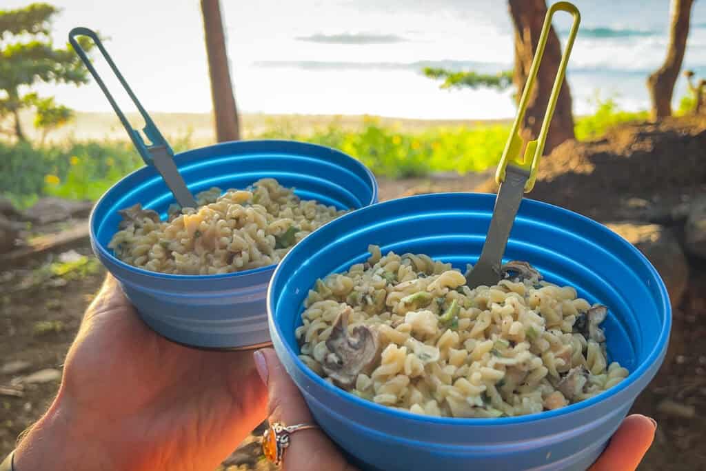 Camping meal Hawaii