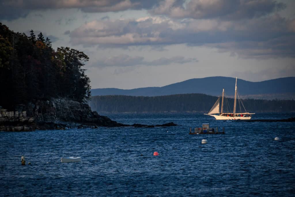 Sunset sail schooner Bar Harbor Maine