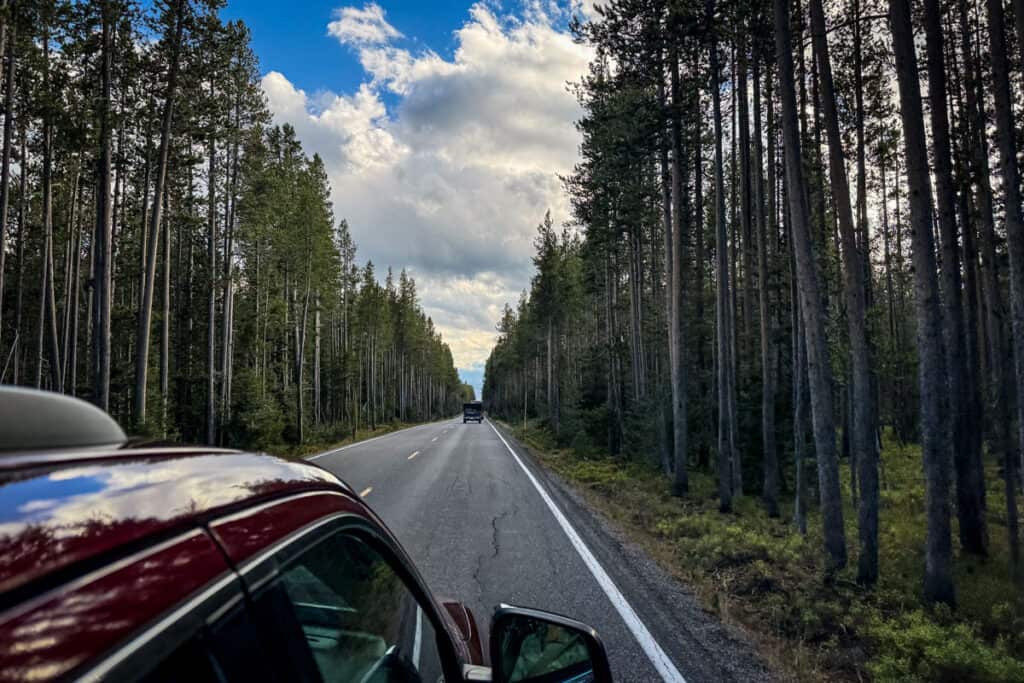 Driving in Yellowstone National Park