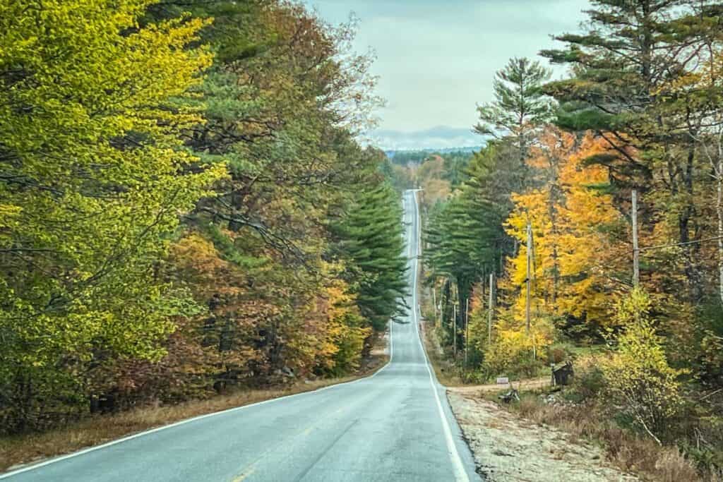 Driving to Acadia National Park Maine New England fall road trip