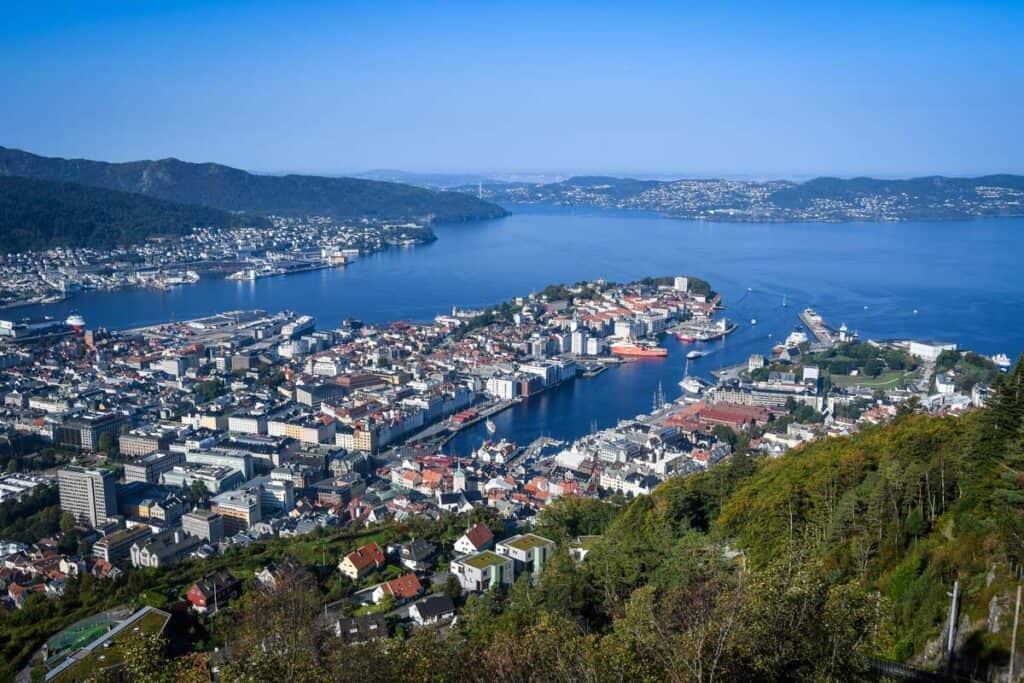 Mount Floyen funicular viewpoint Bergen Norway