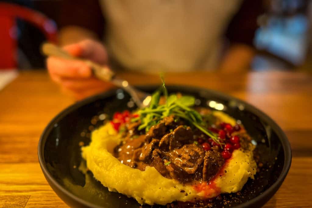 Reindeer stew from Totally Wild at Mathallen Oslo Norway