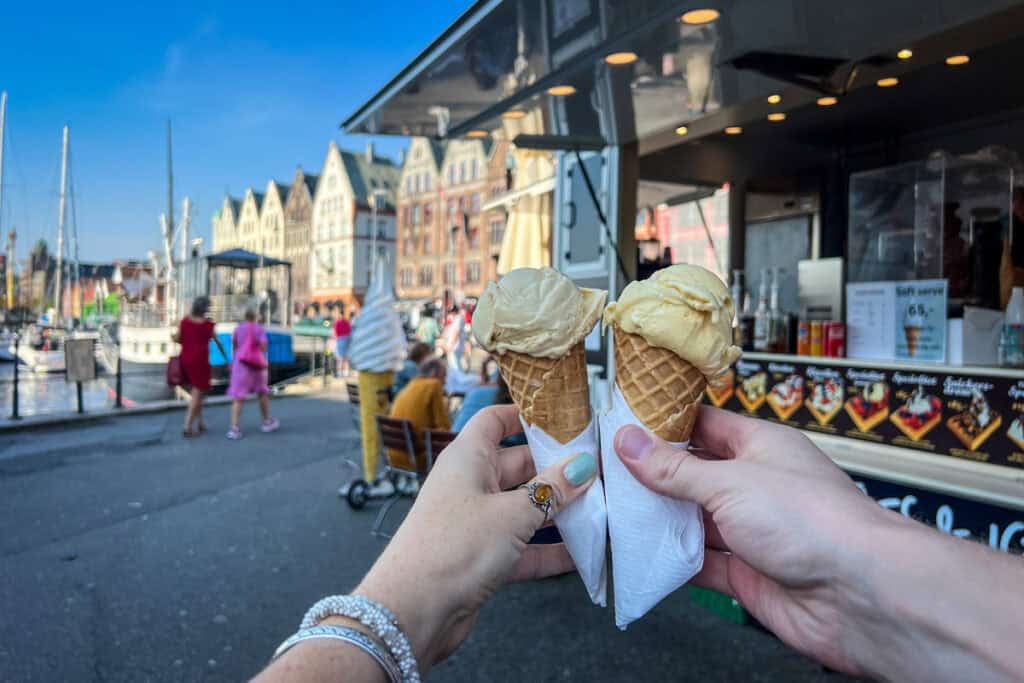 brunost and cloudberry ice cream Bergen Norway