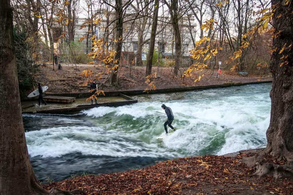 Munich river surfers Germany