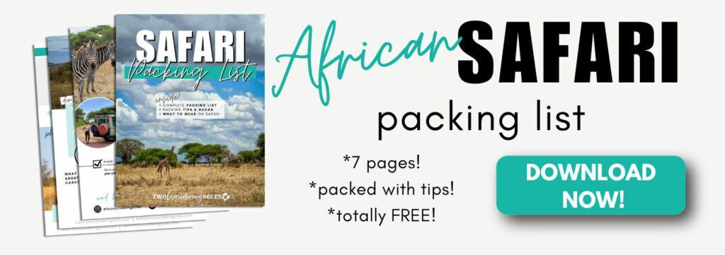 Safari Packing List banner