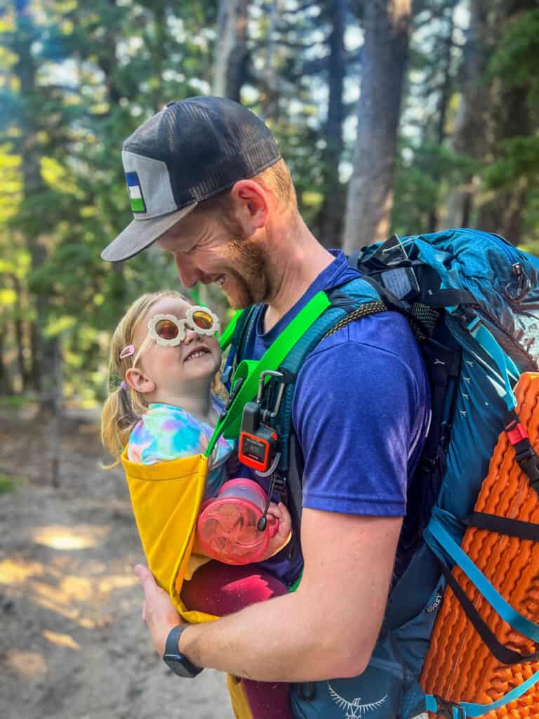 Trail Magik carrier backcountry camping with a toddler