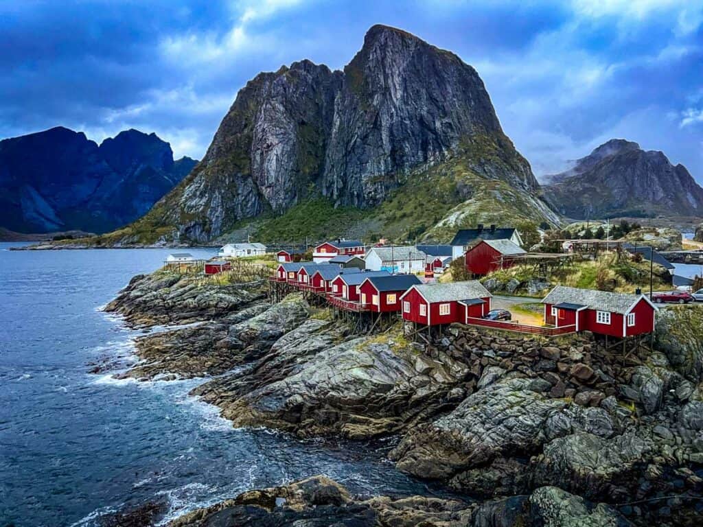 Hamnoy Lofoten Islands Norway red fisherman's houses