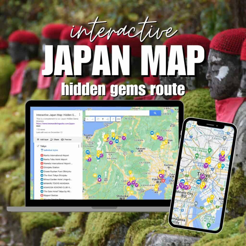 Interactive Japan hidden gems Map graphic