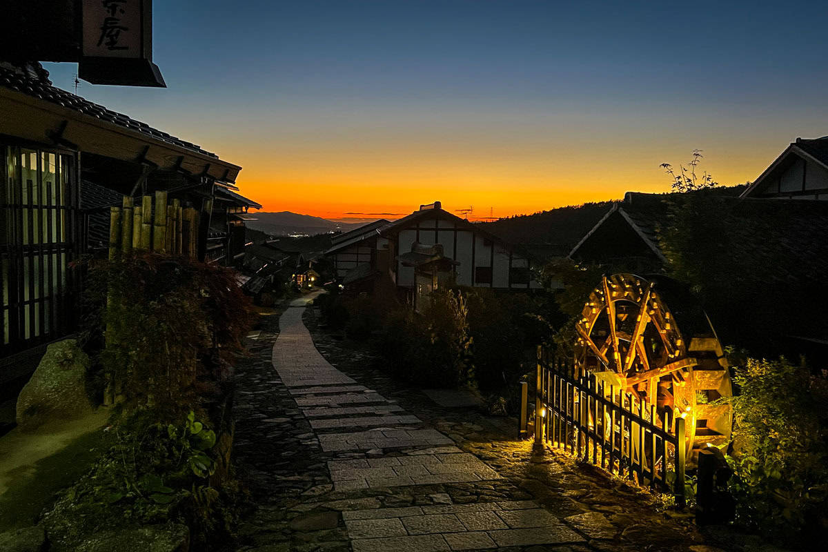 Magome Japan sunset Nakasendo