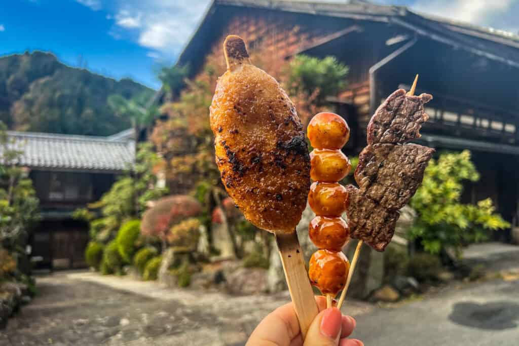 Tsumago Japan specialty food Nakasendo