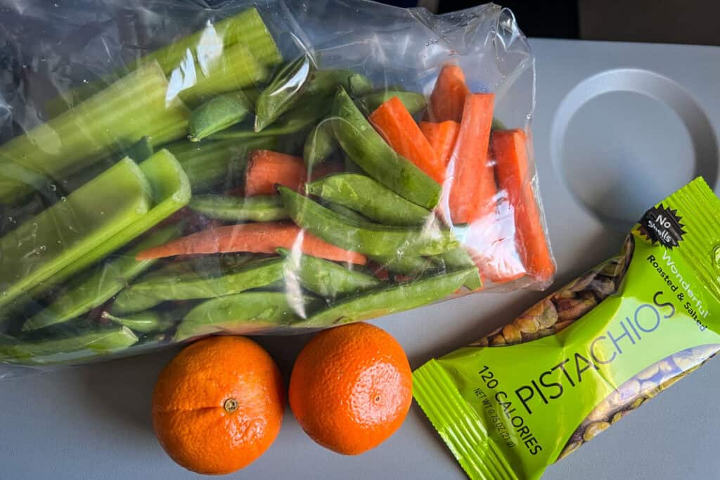 Family travel snacks veggies