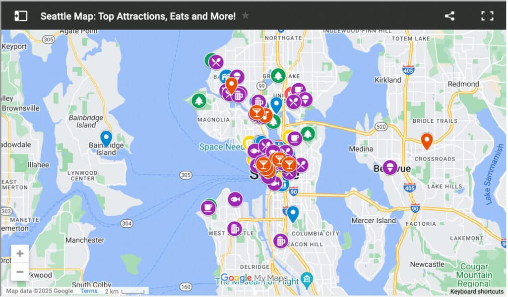 Things to Do in Seattle Map