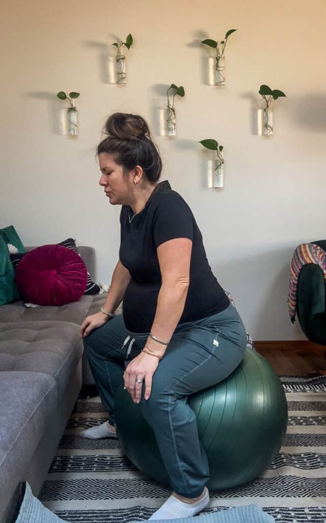 Birth story yoga ball labor