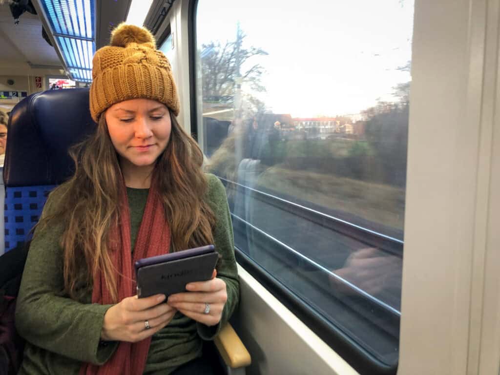 Kindle on a train