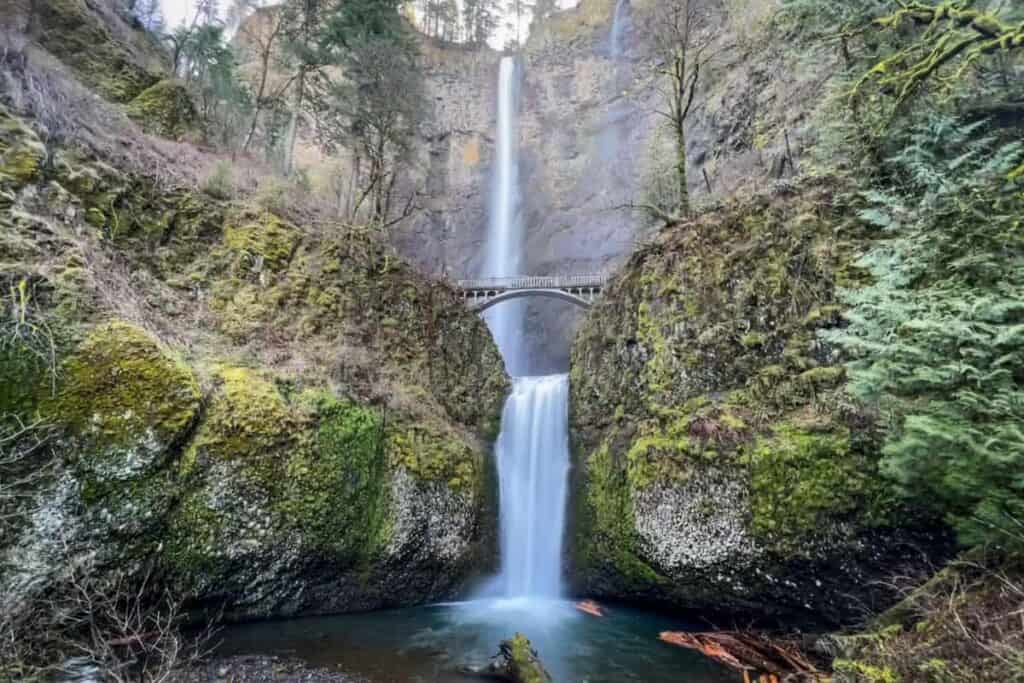 Multnomah Falls in the Columbia River Gorge near Portland Oregon