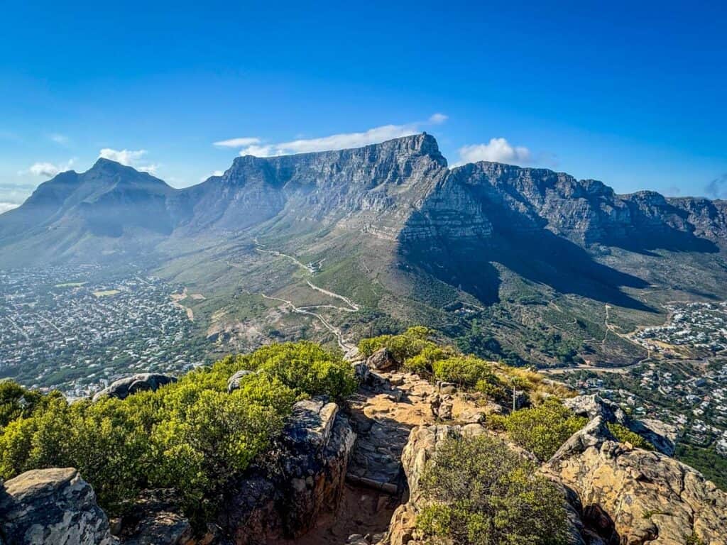 Lion's Head summit with Table Mountain range in the background